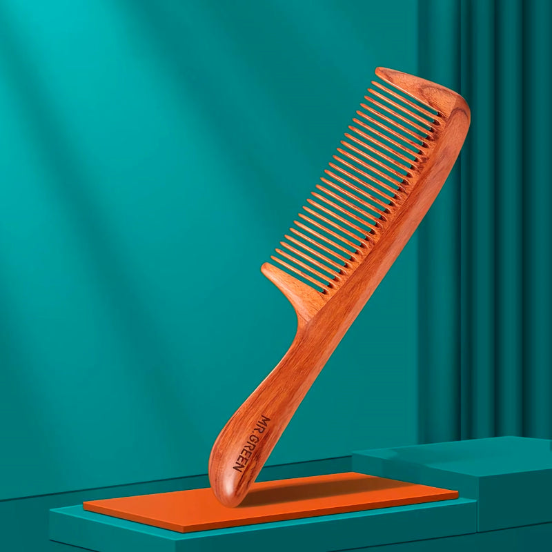 natural wooden fine tooth comb - MRSLM