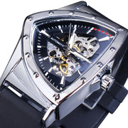 men's skeleton automatic watch silicone strap - MRSLM