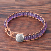 cowhide rope natural crystal bead bracelet - MRSLM