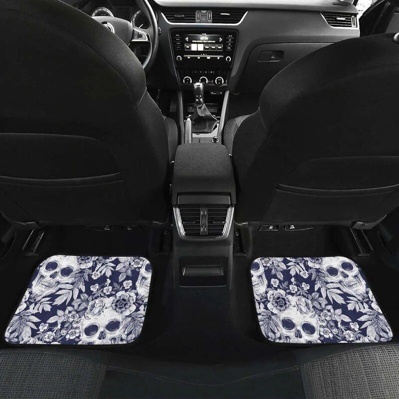 skull floral car floor mats, view 6 - MRSLM