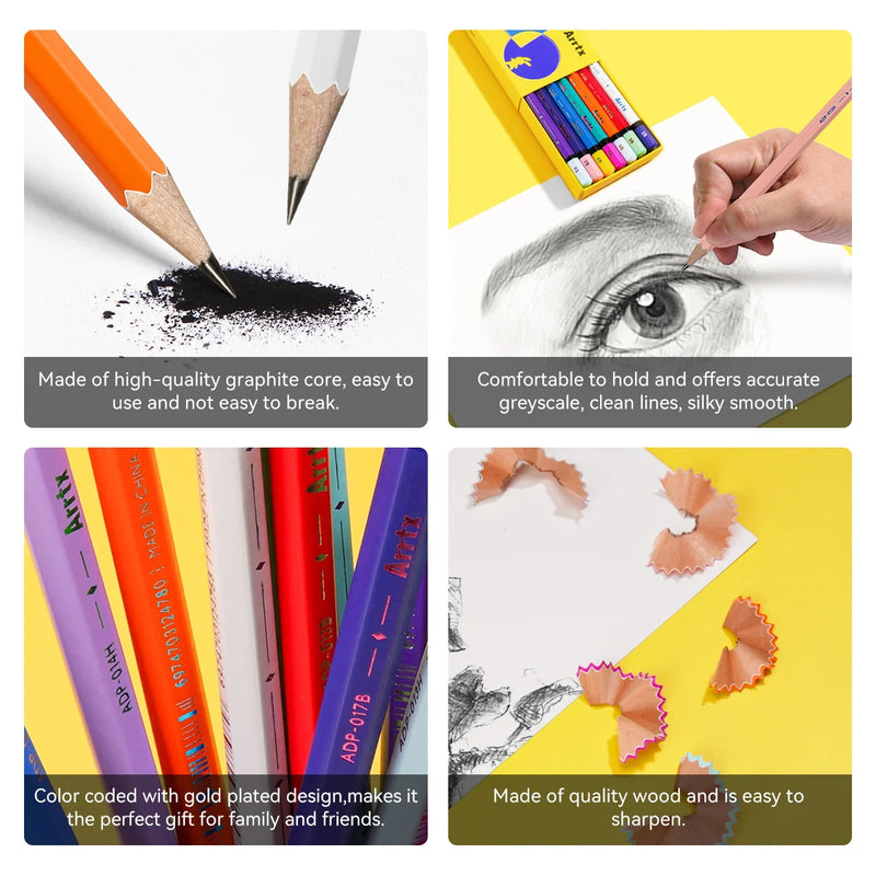 14-pack sketching pencil set, view 6 - MRSLM