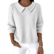 women's loose solid color long-sleeve top, view 3 - MRSLM