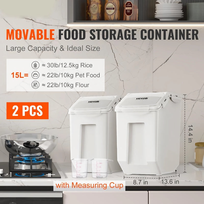 ingredient storage bin with airtight lid, view 2 - MRSLM