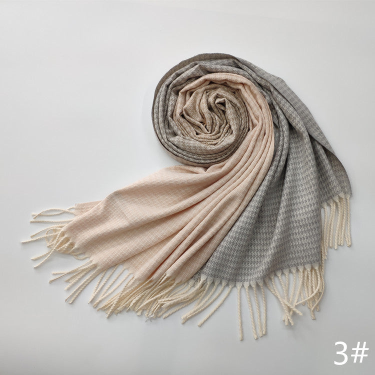 Tie-dye faux cashmere tassel scarf, view 13 - MRSLM