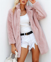 Women's long faux fur coat, view 6 - MRSLM