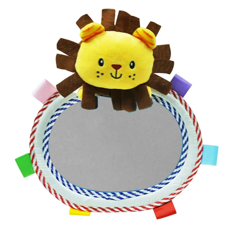 baby car mirror with plush animals, view 3 - MRSLM