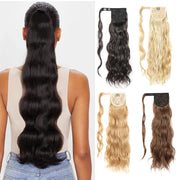 blonde wavy clip-in ponytail extension - MRSLM