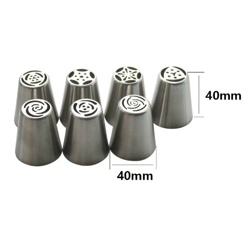 Russian Piping Nozzle Tips Set with Bag, Couplers and Brush Cake Decorating Kit