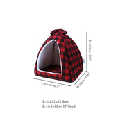 cozy plaid pet tent bed, view 8 - MRSLM