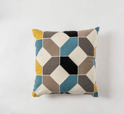geometric embroidered cushion cover, view 3 - MRSLM