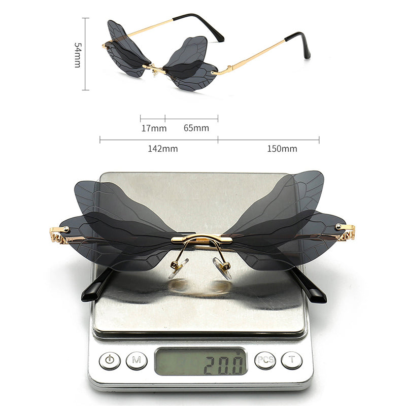 rimless dragonfly wing sunglasses, view 14 - MRSLM