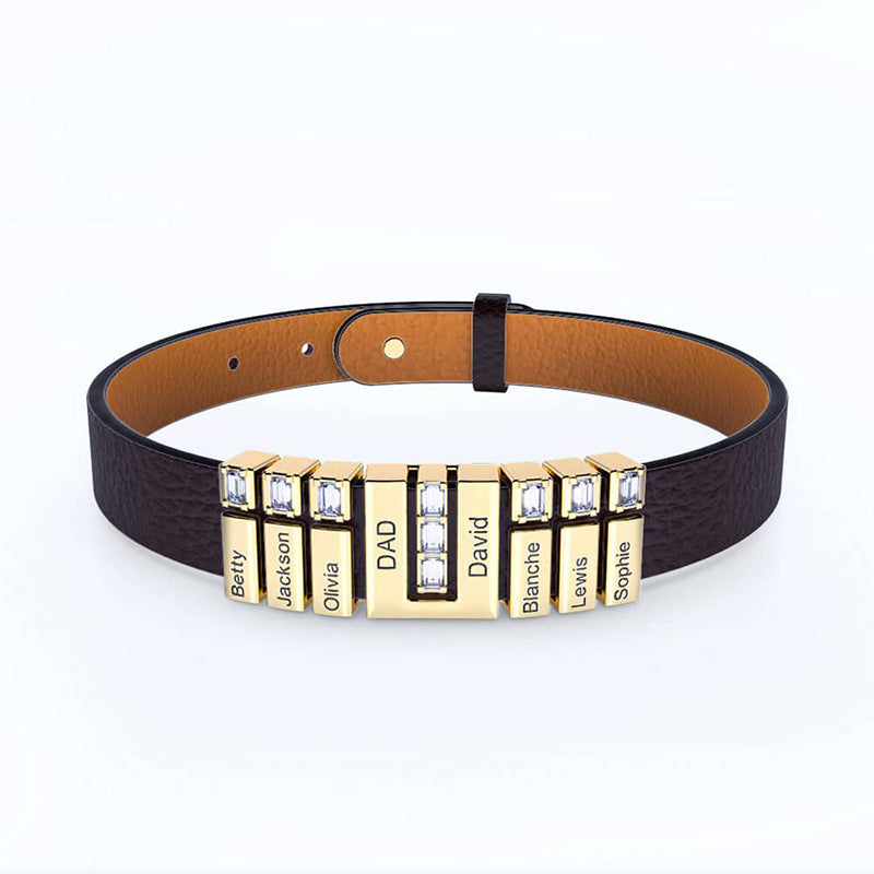 men's faux leather cord bracelet, view 3 - MRSLM