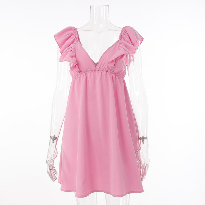 Pink sleeveless dress, view 6 - MRSLM