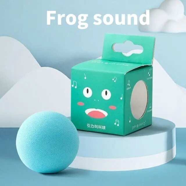 interactive squeak and sound catnip toy ball, view 2 - MRSLM