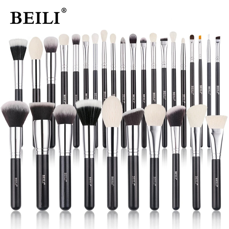 Professional 30PCS black makeup brushes set, view 3 - MRSLM