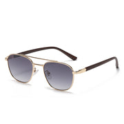 Vintage oval wood-look sunglasses, view 4 - MRSLM