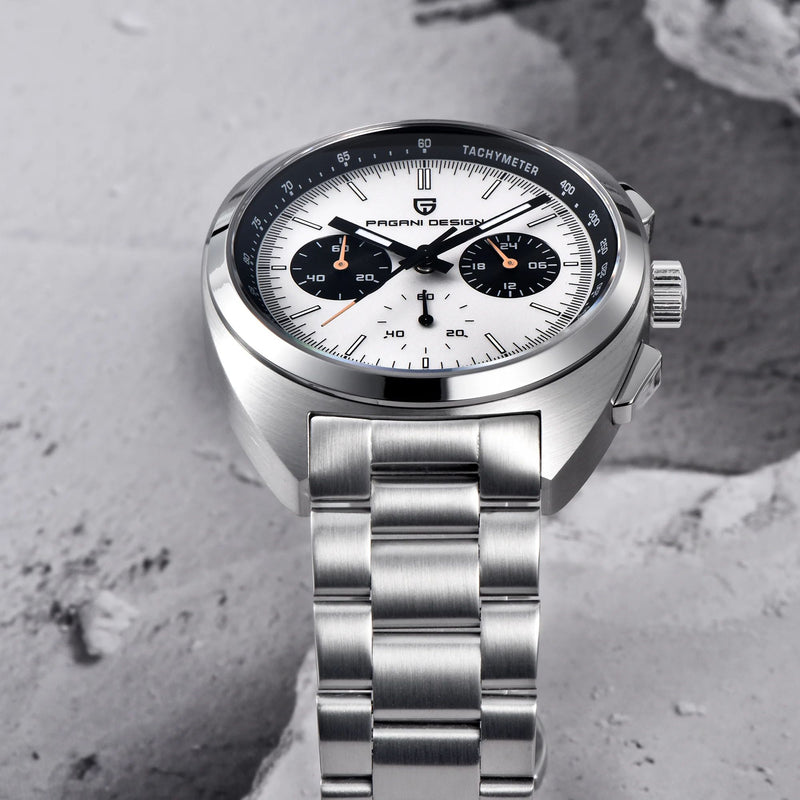men's panda dial chronograph watch, view 8 - MRSLM
