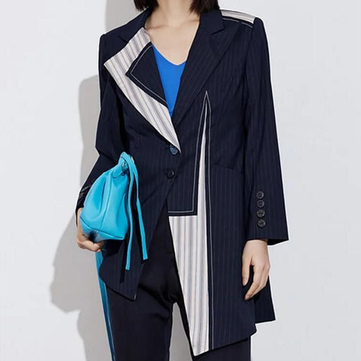Striped asymmetry suit jacket - MRSLM