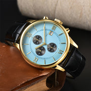 casual leather belt quartz watch, view 4 - MRSLM