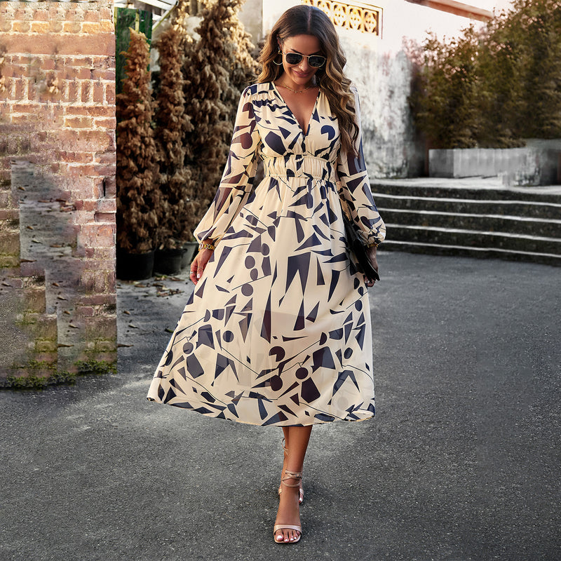 bohemian floral printed a-line dress, view 11 - MRSLM