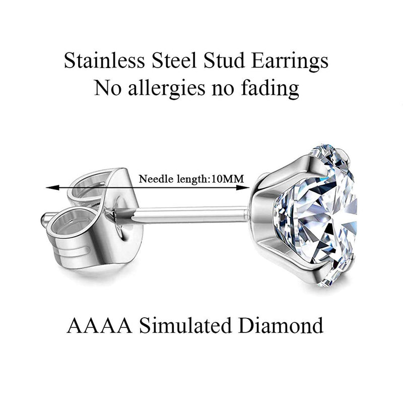 zirconia crystal stud earrings, view 5 - MRSLM
