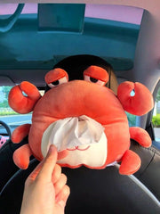 Plush cartoon car tissue holder, view 2 - MRSLM