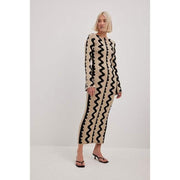 Striped knit O-neck midi dress, view 19 - MRSLM
