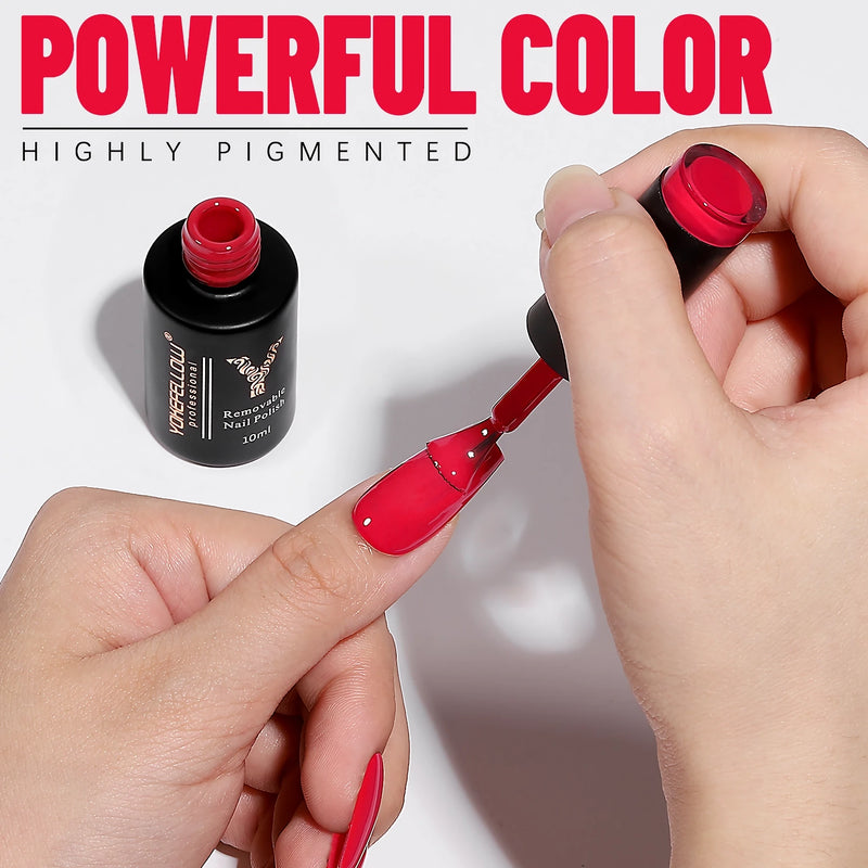 bright red gel nail polish, view 3 - MRSLM