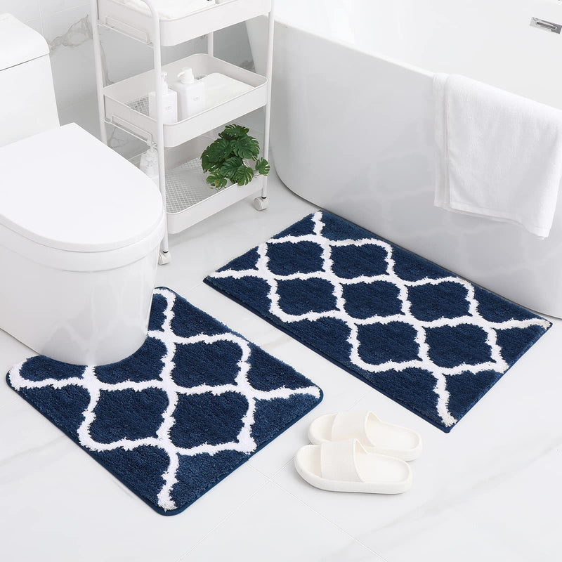 Ultra soft shaggy bath mat set, view 4 - MRSLM