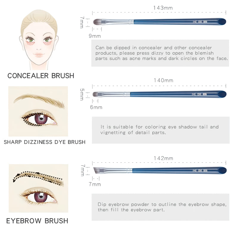 sky blue makeup brush set, view 11 - MRSLM