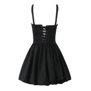 lace splicing sling dress, view 5 - MRSLM