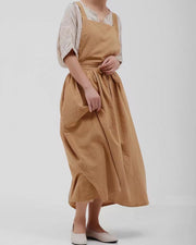Solid cotton kitchen apron, view 3 - MRSLM