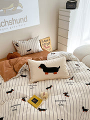 puppy striped cotton bedding set, view 3 - MRSLM