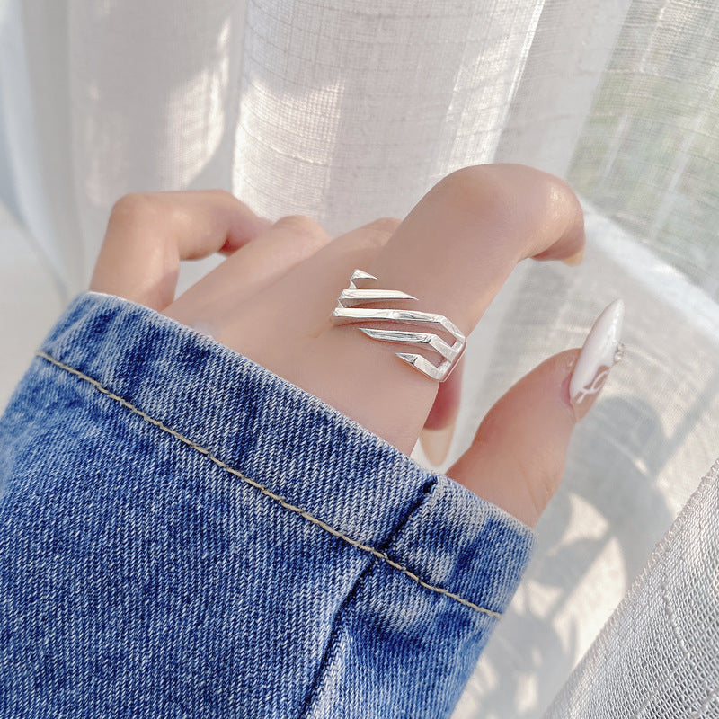 s925 sterling silver ladder ring, view 8 - MRSLM