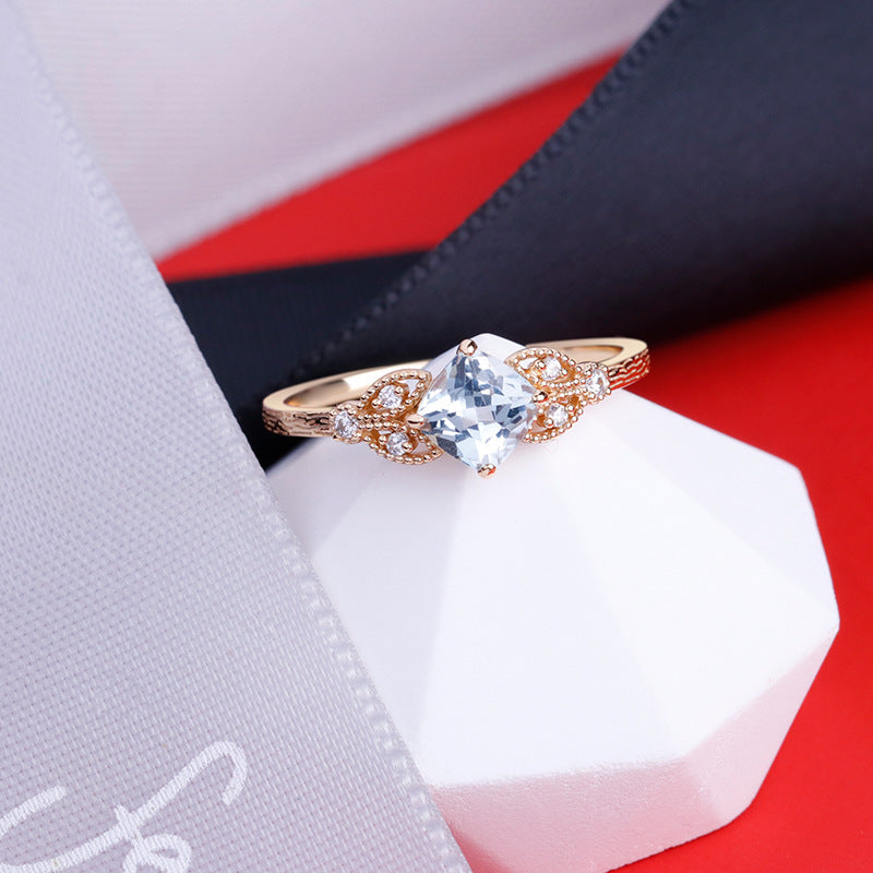 sky blue topaz square ring, view 6 - MRSLM