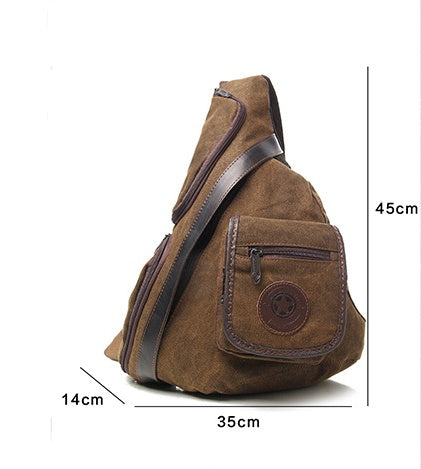 retro washed canvas shoulder bag, view 5 - MRSLM