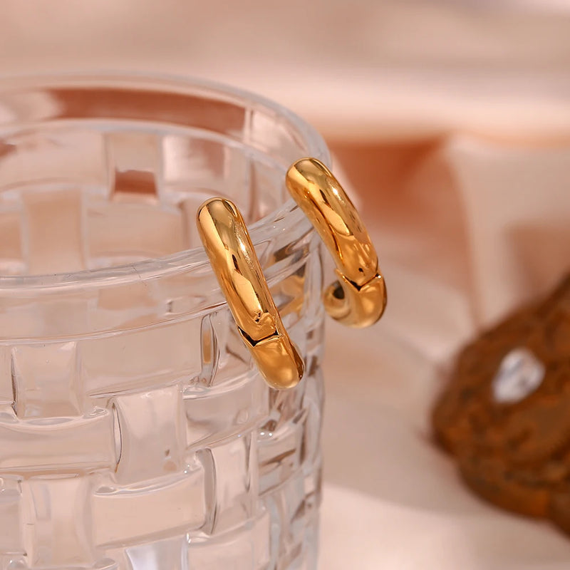 chunky heart hoop earrings, view 8 - MRSLM
