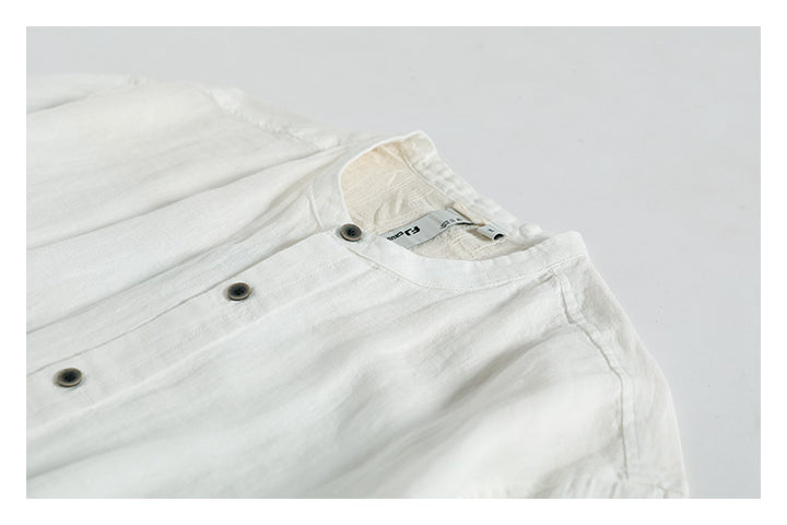 Vintage Embroidered Stand Collar Shirt For Men