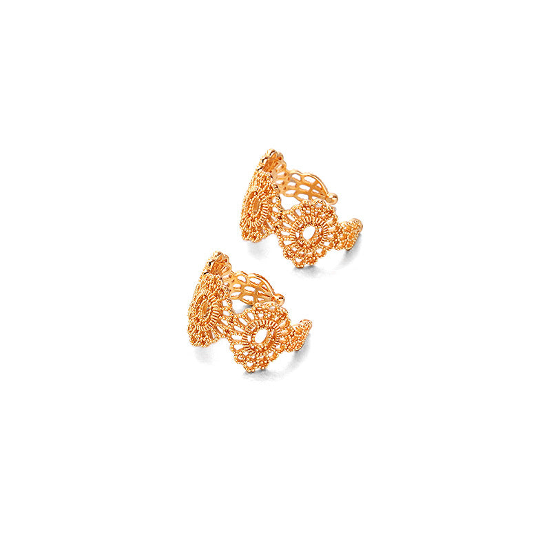 vintage baroque sunflower ear clip, view 5 - MRSLM