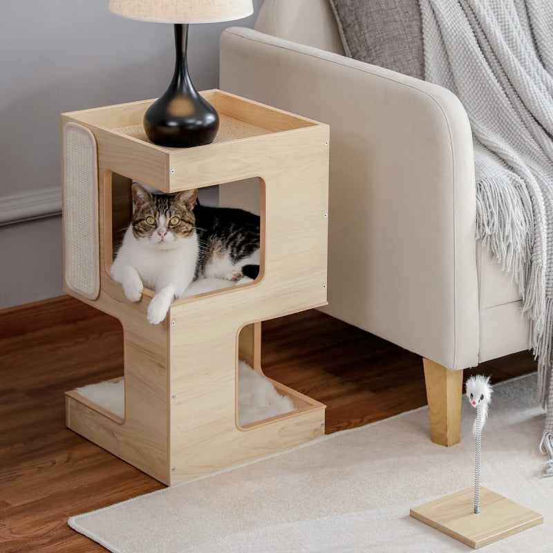 two-piece cat bed set with teaser - MRSLM