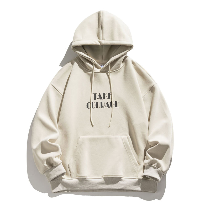 hooded sweater letter print loose top, view 6 - MRSLM