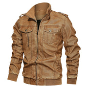 men's PU leather coat, view 3 - MRSLM