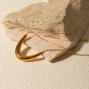 golden crescent statement necklace, view 5 - MRSLM