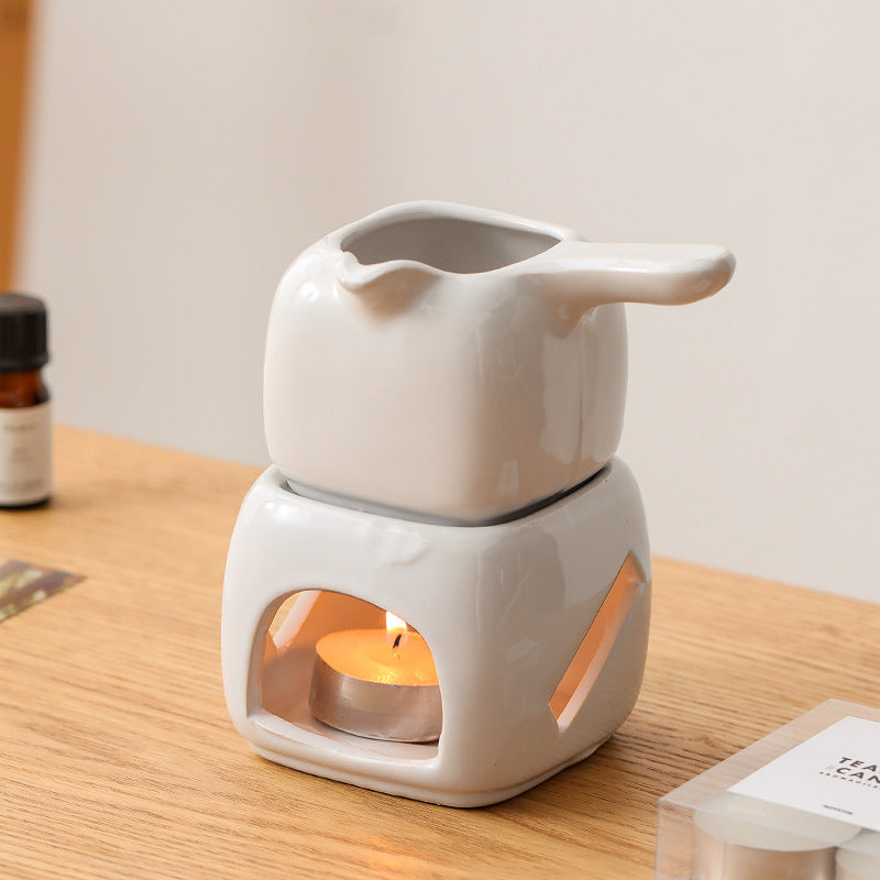 Ceramic candle holder and tea warmer, view 3 - MRSLM