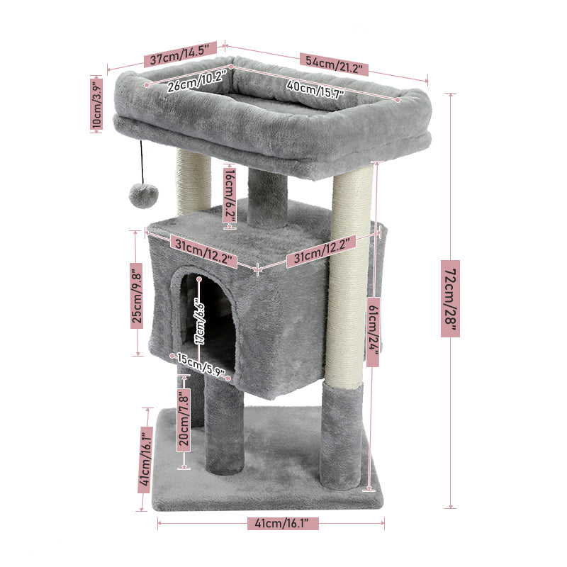cat tree tower with perch and hammock, view 9 - MRSLM