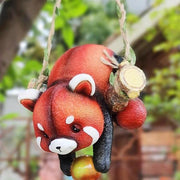 Resin raccoon statue climbing rope - MRSLM