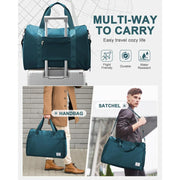 men's travel duffle bag with shoe compartment, view 8 - MRSLM