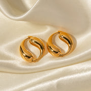 gold-plated water drop earrings, view 6 - MRSLM
