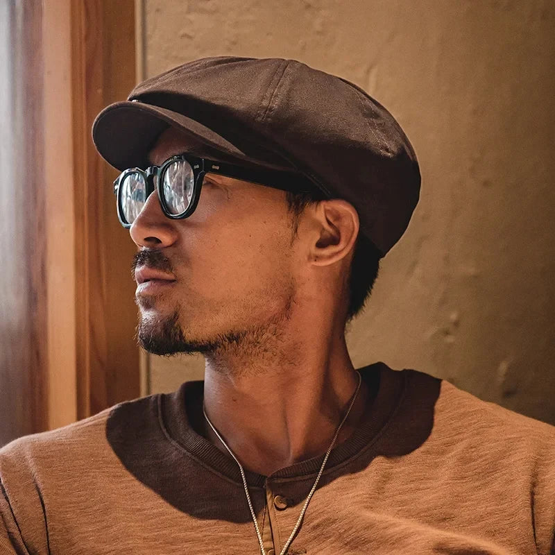 retro newsboy cap, view 5 - MRSLM