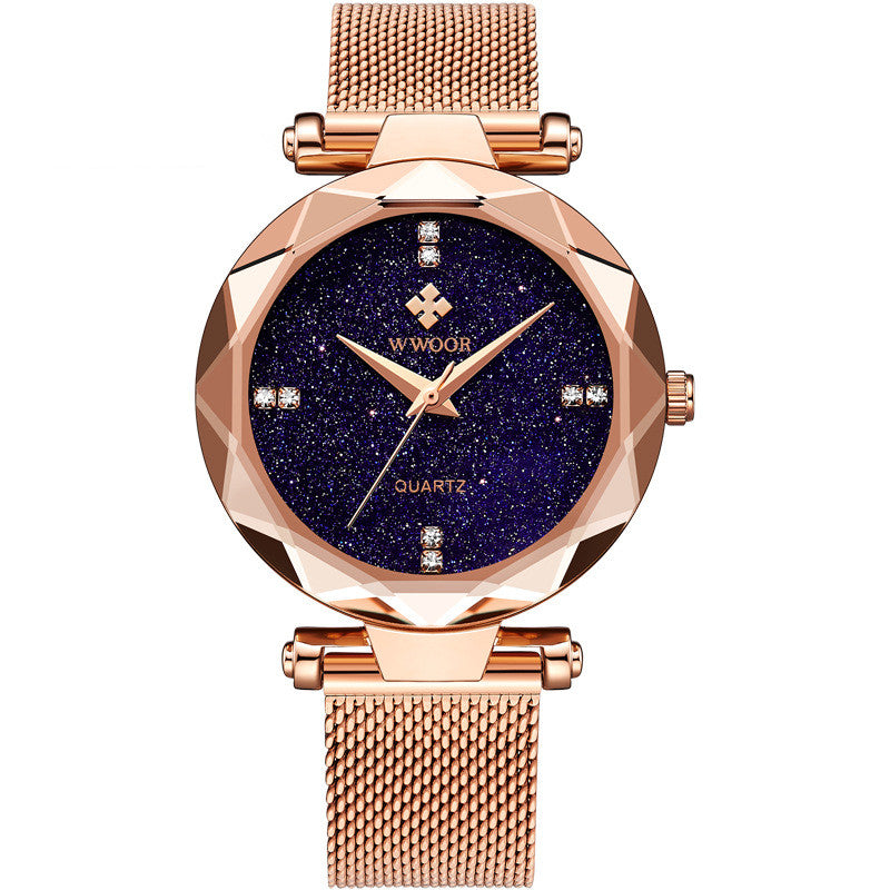 starry sky mesh quartz ladies watch, view 6 - MRSLM